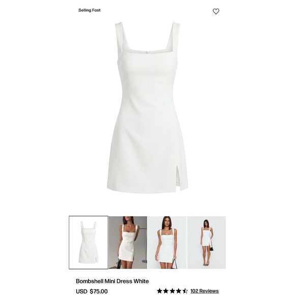 Princess Polly Dresses & Skirts - Princess Polly Bombshell Mini Dress White Square Neck Bodycon NWT Size US 2